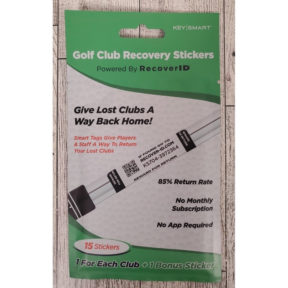 KeySmart RecoverID Golf Club Recovery Labels - 15 Pack Return Your Lost Clubs